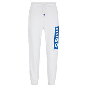 HUGO Cotton-terry tracksuit bottoms with logo print