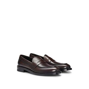 Boss Leather slip-on loafers with penny trim