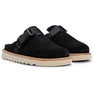 HUGO Suede slip-on shoes with buckled strap