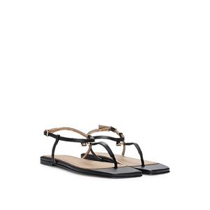 Boss Leather sandals with toe-post detail
