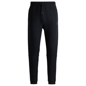 Boss Cotton-terry tracksuit bottoms with logo patch