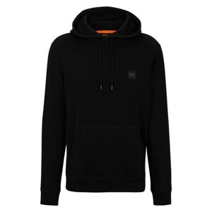Boss Cotton-terry hoodie with logo patch