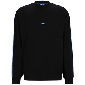 HUGO Cotton-terry sweatshirt with logo patch and tape trims