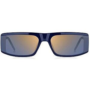 HUGO Blue-acetate mask-style sunglasses with temple logo