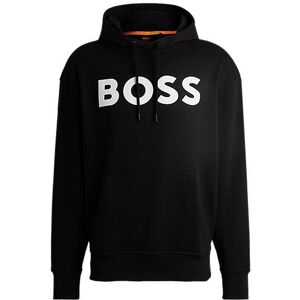 Boss Cotton-terry hoodie with rubber-print logo