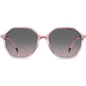 HUGO Pink-acetate sunglasses with branded metal temples