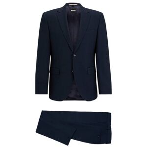 Boss Regular-fit suit in micro-patterned stretch cloth