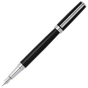 Boss Glossy-black lacquer fountain pen with logo ring