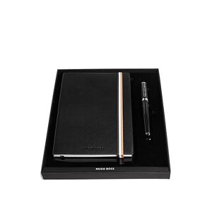 Boss Black A5 notebook and brass fountain pen set