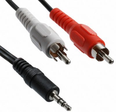 Äänikaapeli 3.5mm uros - 2 x RCA uros, 5m Äänikaapeli 3.5mm uros - 2 x RCA uros, 5m