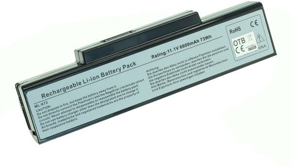 Tarvike Asus A32-K72 / A32-N71 yhteensopiva akku, 6600mAh Tarvike Asus A32-K72 / A32-N71 yhteensopiva akku, 6600mAh