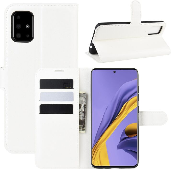 Tarvike Samsung Galaxy A51 nahkainen suojakotelo (Valkoinen) Tarvike Samsung Galaxy A51 nahkainen suojakotelo (Valkoinen)
