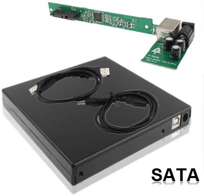 Tarvike 5.25 tuuman Slim CD/DVD SATA ulkoinen kotelo, USB 2.0 Tarvike 5.25 tuuman Slim CD/DVD SATA ulkoinen kotelo, USB 2.0