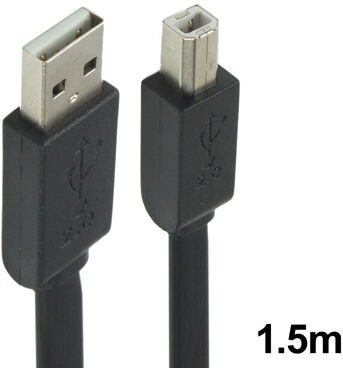 USB 2.0 kaapeli A-B u-u, 1.5 m kirjotinkaapeli USB 2.0 kaapeli A-B u-u, 1.5 m kirjotinkaapeli