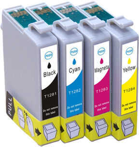 Tarvike Epson tarvike mustepatruunapakkaus Epson T1281-4 , musta, keltainen, syaani, magenta Tarvike Epson tarvike mustepatruunapakkaus Epson T1281-4 , musta, keltainen, syaani, magenta