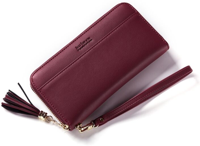 Tarvike Nahkainen lompakko puhelintaskulla (Viininpunainen) Tarvike Nahkainen lompakko puhelintaskulla (Viininpunainen)