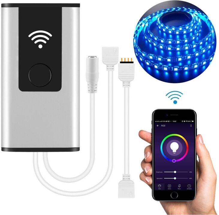 Tarvike RGB LED-nauhavalot älykkäällä ohjaimella, Alexa- ja Google Home-yhteensopivuus Tarvike RGB LED-nauhavalot älykkäällä ohjaimella, Alexa- ja Google Home-yhteensopivuus