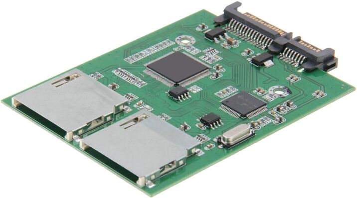 Tarvike Dual SD-kortti 22-pinniseen SATA-sovittimen muuntokorttiin Tarvike Dual SD-kortti 22-pinniseen SATA-sovittimen muuntokorttiin