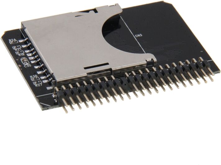 Tarvike SD / SDHC / MMC 2.5” 44-pin uros IDE-sovitinkortti Tarvike SD / SDHC / MMC 2.5” 44-pin uros IDE-sovitinkortti