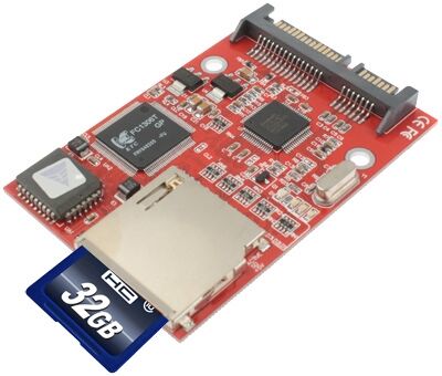 Tarvike SDHC / SD-kortti SATA-sovittimeen Tarvike SDHC / SD-kortti SATA-sovittimeen