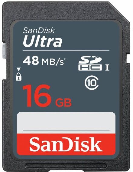 SanDisk ULTRA SDHC muistikortti 16 Gt, 48 MB/s, Class 10