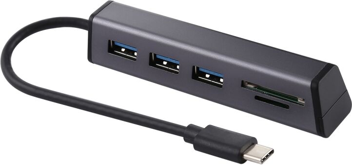 Tarvike USB-C-hubi, 3 x USB-A 3.1, SD / TF -kortinlukija Tarvike USB-C-hubi, 3 x USB-A 3.1, SD / TF -kortinlukija