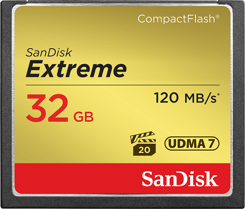 SanDisk EXTREME CompactFlash muistikortti 32 Gt ,120 MB/s