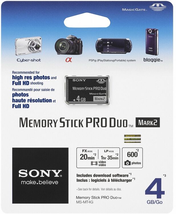Sony Sandisk Memory Stick Pro Duo 4 Gt muistikortti Sony Sandisk Memory Stick Pro Duo 4 Gt muistikortti