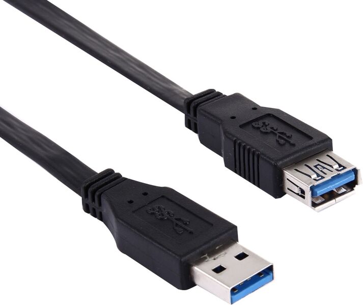 USB 3.0 litteä jatkokaapeli A (naaras) - A (uros) 1,8m USB 3.0 litteä jatkokaapeli A (naaras) - A (uros) 1,8m