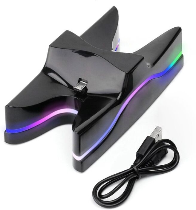 Tarvike UFO-muotoinen 2 x USB-ohjaimen latausasema PS4:lle (Musta) Tarvike UFO-muotoinen 2 x USB-ohjaimen latausasema PS4:lle (Musta)
