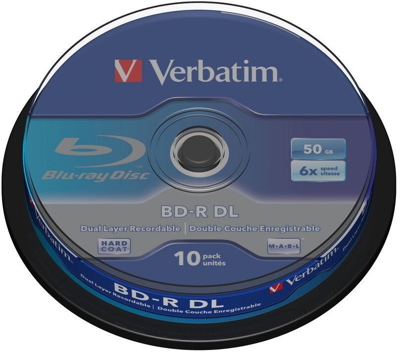 Verbatim BD-R DL 50GB 6x, Blu-ray 10 kpl Verbatim BD-R DL 50GB 6x, Blu-ray 10 kpl
