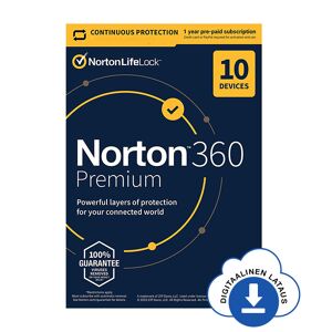 Symantec Norton 360 Premium, 10 -laitetta / 12 kk (Auto Renew) - sähköinen lisenssi
