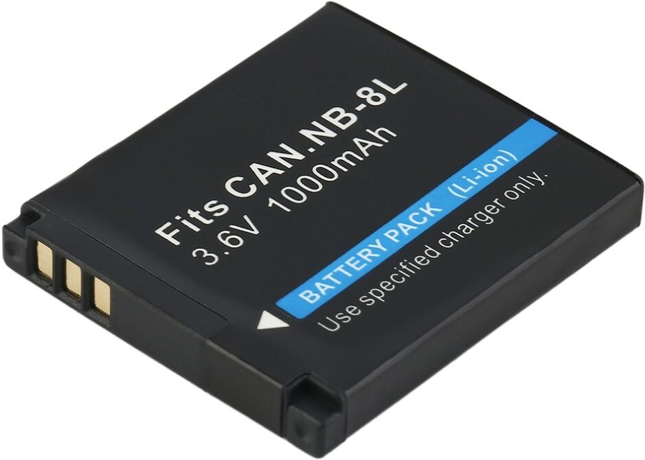 Canon NB-8L yhteensopiva akku, 1000 mAh Canon NB-8L yhteensopiva akku, 1000 mAh