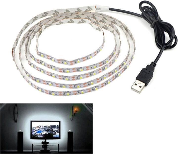 Tarvike LED-nauha, 5 m, USB  (Valkoinen valo) Tarvike LED-nauha, 5 m, USB  (Valkoinen valo)