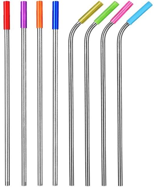 Tarvike 8 kpl uudelleenkäytettäviä juomapillejä, 2 kpl harjoilla Tarvike 8 kpl uudelleenkäytettäviä juomapillejä, 2 kpl harjoilla