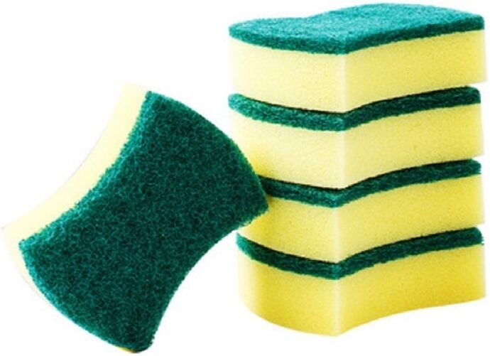 Sponge Kitchen Cleaning Brush with Sucker, 5pcs in one packaging, the price is for 5pcs