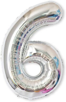 Tarvike 2 kpl 40-tuumaisia alumiinifolioisia numeropalloja (6-Hopea) Tarvike 2 kpl 40-tuumaisia alumiinifolioisia numeropalloja (6-Hopea)