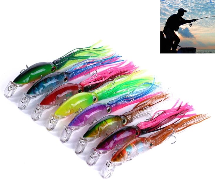 Tarvike 8kpl 10cm/16.6g Big Squid-muotoiset kovat syötit (Pussitettu) Tarvike 8kpl 10cm/16.6g Big Squid-muotoiset kovat syötit (Pussitettu)