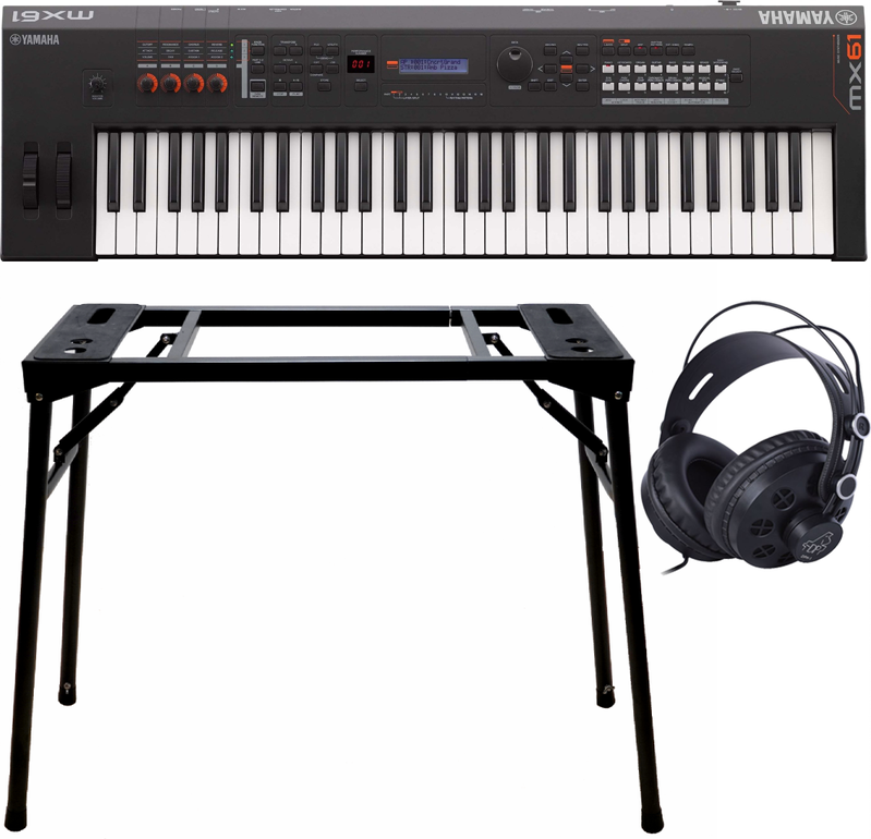 Yamaha MX61 II Black Music Synthesizer + Teline (DPS10) & Kuulokkeet Yamaha MX61 II Black Music Synthesizer + Teline (DPS10) & Kuulokkeet
