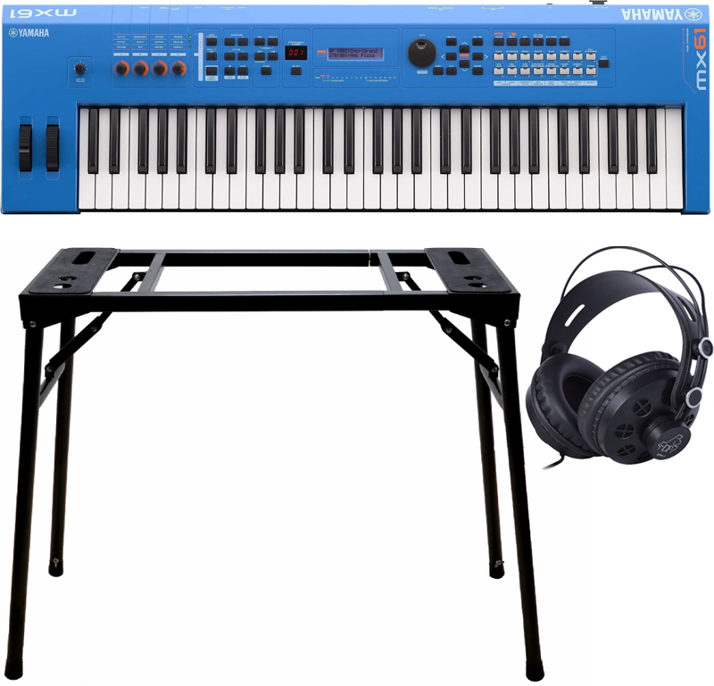 Yamaha MX61 II Blue Music Synthesizer + Teline (DPS10) & Kuulokkeet Yamaha MX61 II Blue Music Synthesizer + Teline (DPS10) & Kuulokkeet