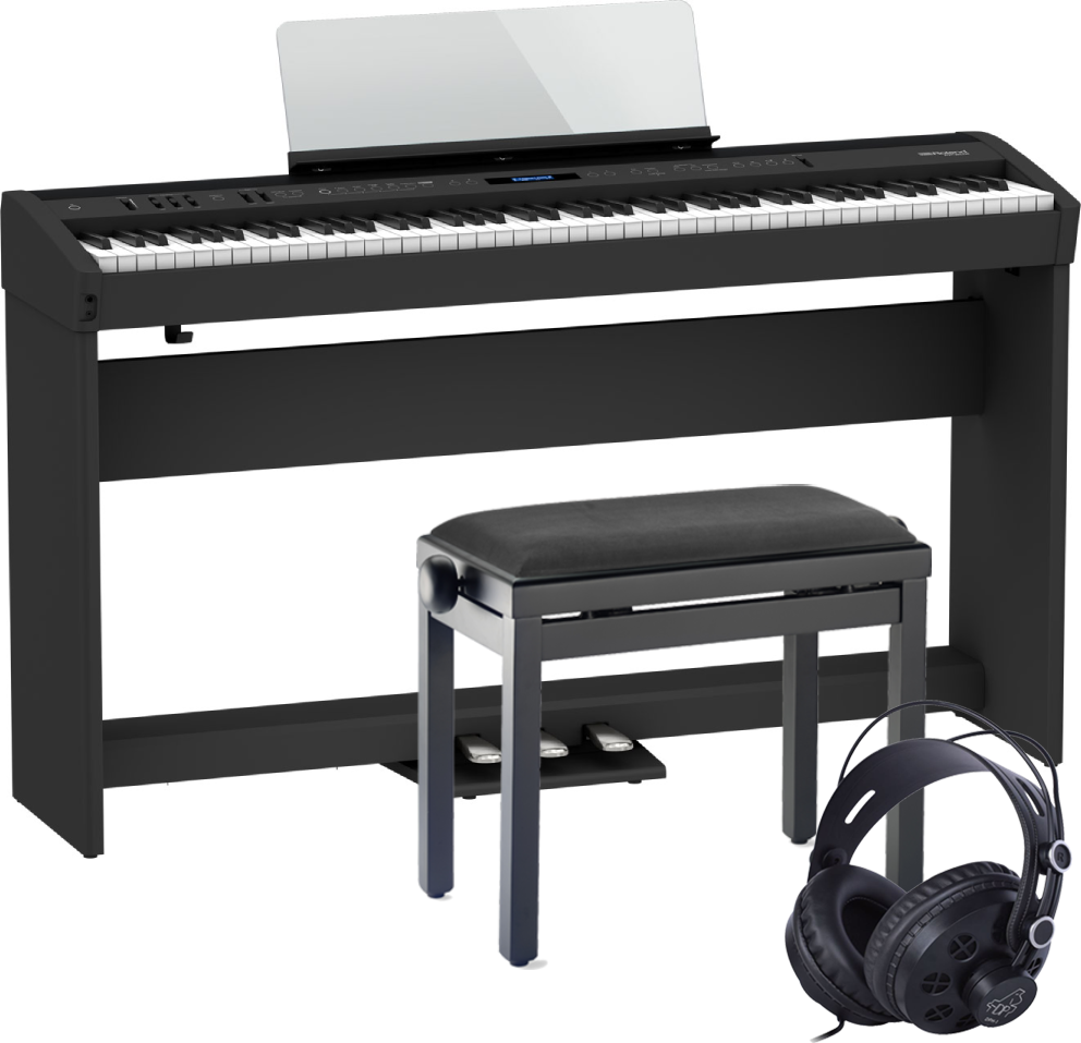 Roland FP-60X Musta Set - teline, penkki ja kuulokkeet Roland FP-60X Musta Set - teline, penkki ja kuulokkeet