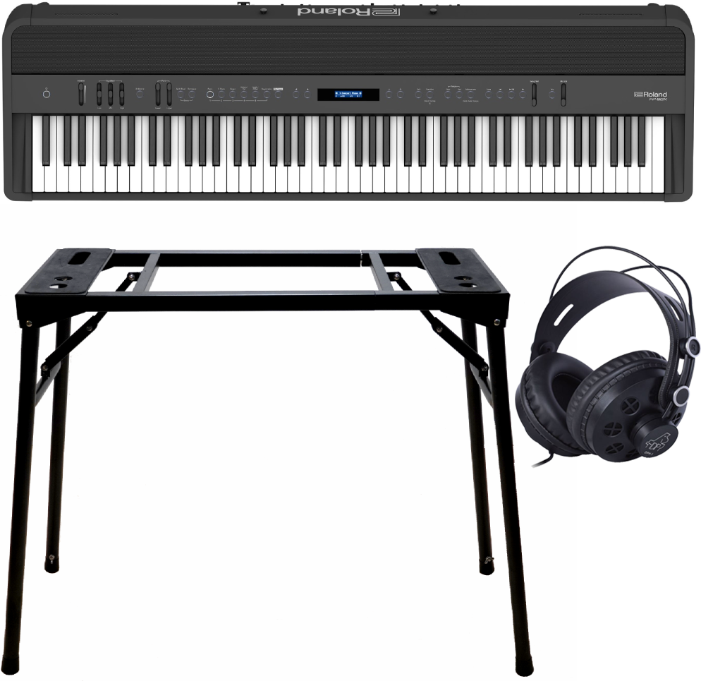 Roland FP-90X Musta + Teline (DPS-10) & Kuulokkeet Roland FP-90X Musta + Teline (DPS-10) & Kuulokkeet