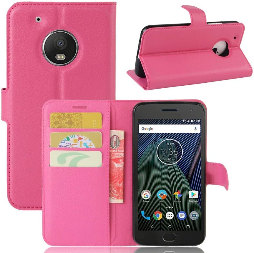 Puhelimenkuoret.fi Lenovo Moto G5 Lompakkokotelo Pinkki Puhelimenkuoret.fi Lenovo Moto G5 Lompakkokotelo Pinkki