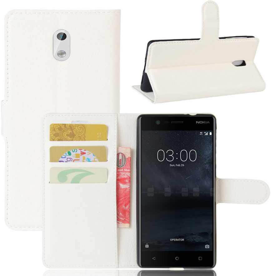 Puhelimenkuoret.fi Nokia 3 Lompakkokotelo Suoja Valkoinen Puhelimenkuoret.fi Nokia 3 Lompakkokotelo Suoja Valkoinen
