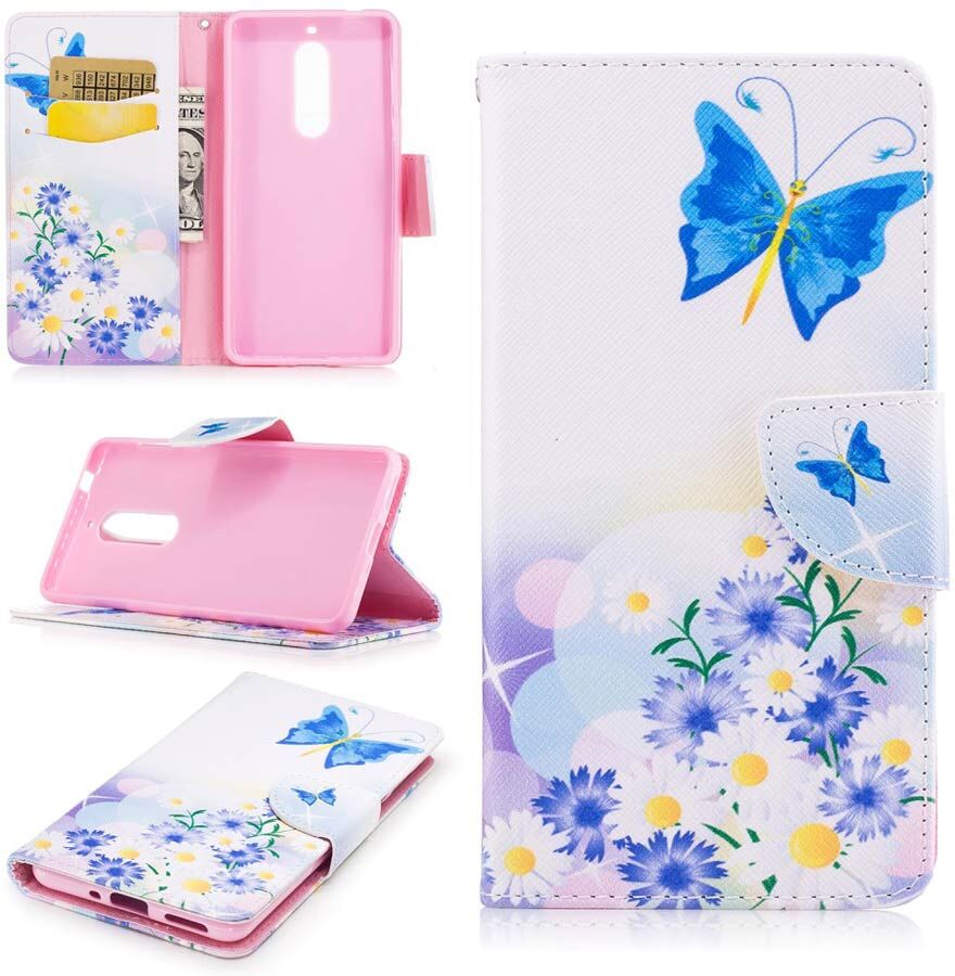 Puhelimenkuoret.fi Nokia 5 Lompakko Suojakotelo Perhonen 2 Puhelimenkuoret.fi Nokia 5 Lompakko Suojakotelo Perhonen 2