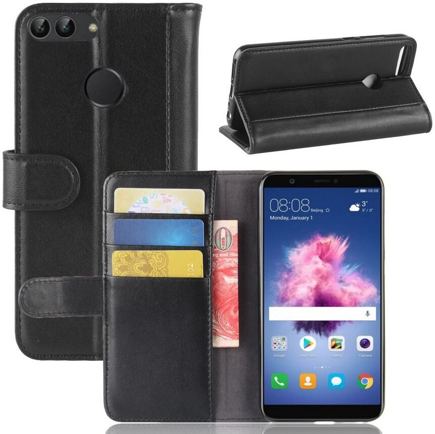 Puhelimenkuoret.fi Huawei P Smart Nahkakotelo Musta Puhelimenkuoret.fi Huawei P Smart Nahkakotelo Musta