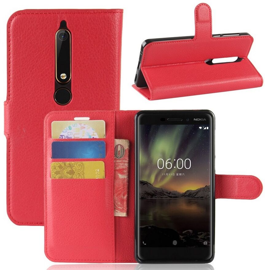 Puhelimenkuoret.fi Nokia 6 (2018) Suojakotelo Punainen Lompakko Puhelimenkuoret.fi Nokia 6 (2018) Suojakotelo Punainen Lompakko