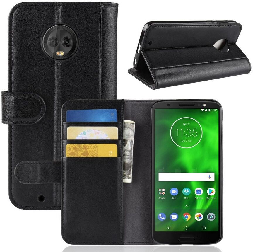 Puhelimenkuoret.fi Motorola Moto G6 Suojakotelo Musta Nahka Puhelimenkuoret.fi Motorola Moto G6 Suojakotelo Musta Nahka