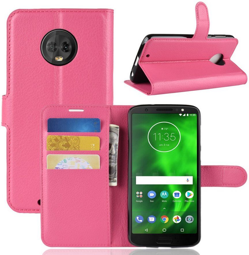 Puhelimenkuoret.fi Motorola Moto G6 Suojakotelo Pinkki Lompakko