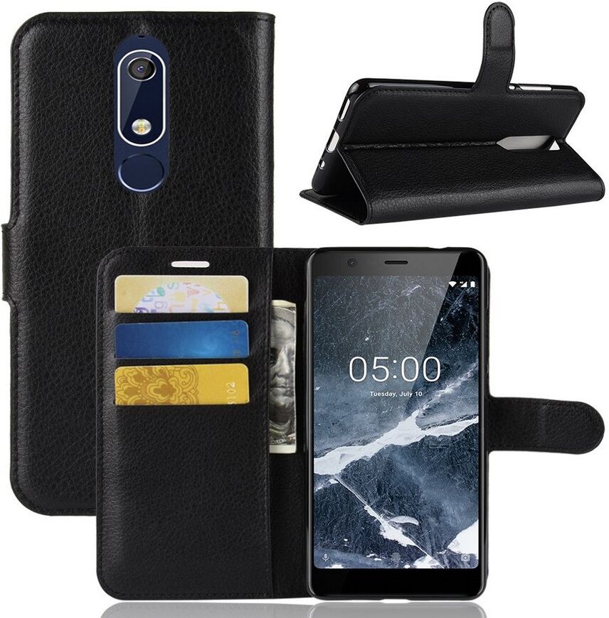 Puhelimenkuoret.fi Nokia 5.1 (2018) Lompakkokotelo Musta